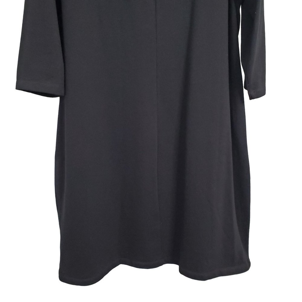 Old Navy NWT Sz 2X Plus Dress Ponte Knit 3/4 Sleeve Scoop Midi Minimalist Black - Picture 9 of 13
